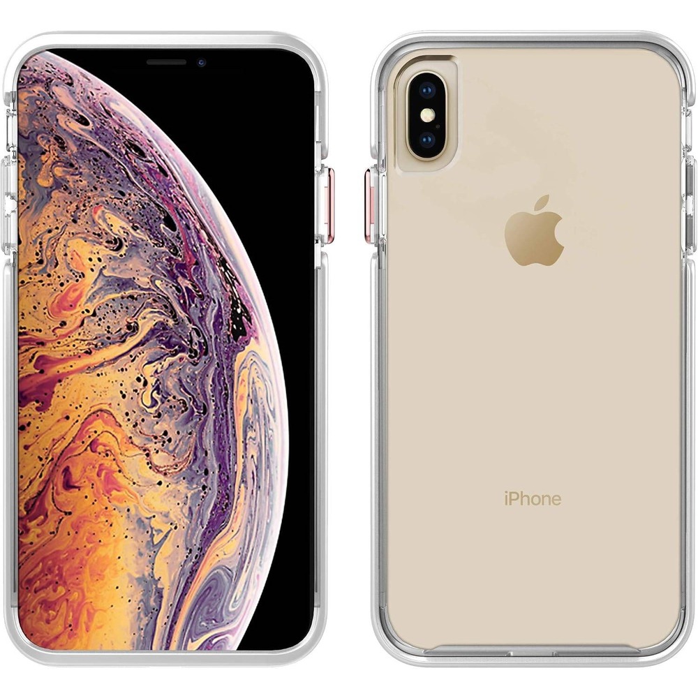 Pelican Ambassador iPhone Xs Max Case Clear White Rose Gold Button